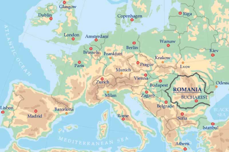 romania on a map credits romaniatourism.com