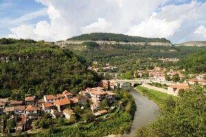 veliko tarnovo fortress bulgaria aerial view